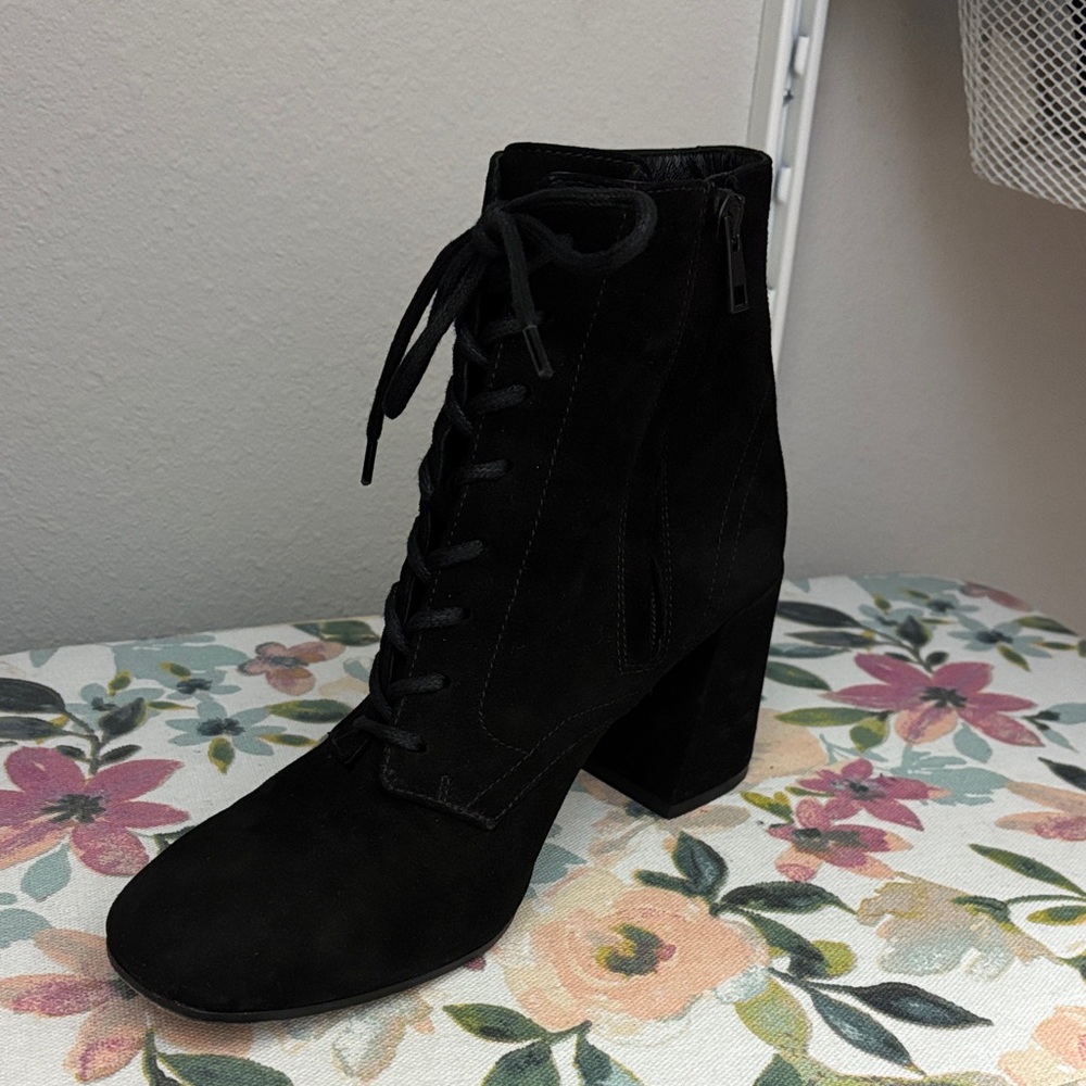 Vince Dark Lace-Up Suede Boots